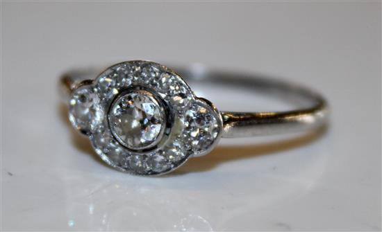 Platinum and diamond cluster ring